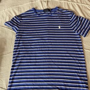 Strip polo shirt sleeve shirt
